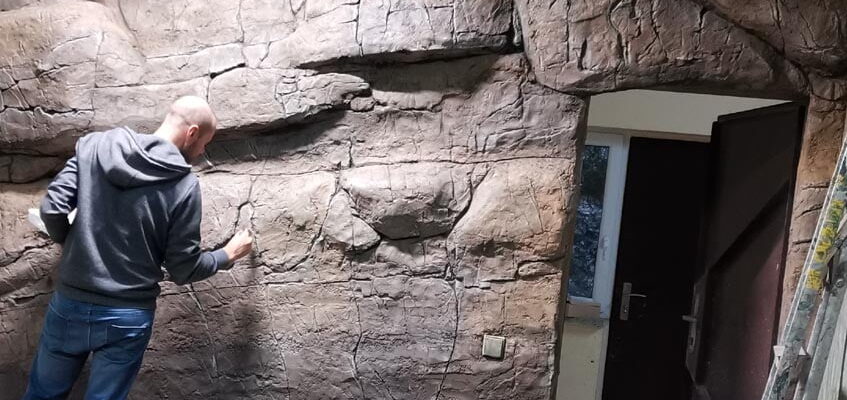 Budowa sztucznych skał dla zoo warszawskiego